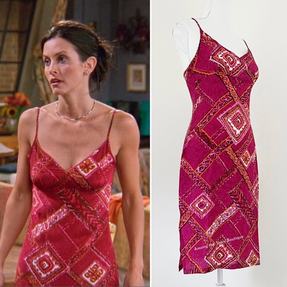 NWT Exceptionally Rare 90s Vintage Silk Slip Dress ASO Monica Geller in Friends - Picture 4 of 12